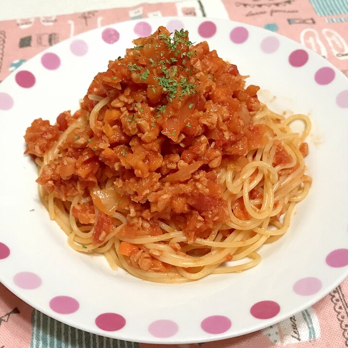 大豆ミートのボロネーゼパスタ